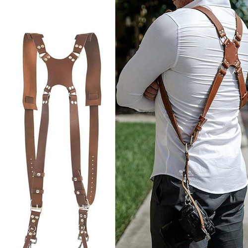 Leather dual camera - camera, strap